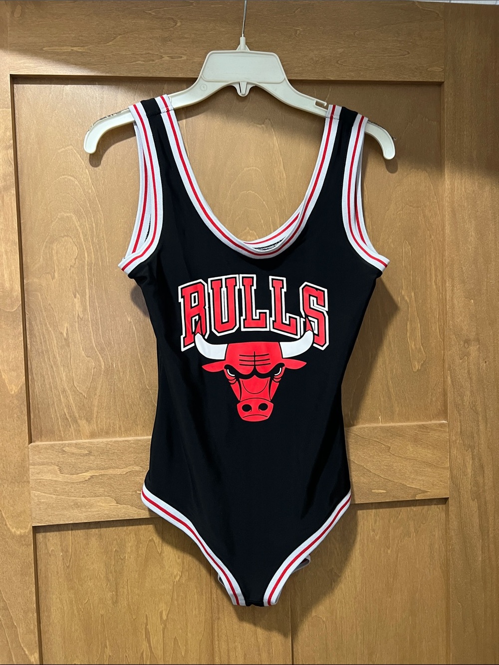 NBA Kids Black One-Piece with Red & White Bulls Logo
